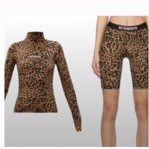 Authentic Vetements leopard set  top & shorts
